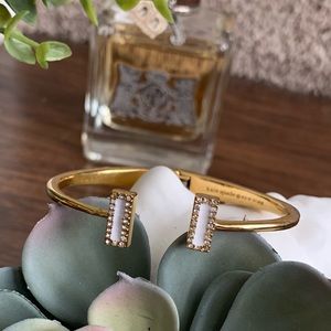 White & Gold Kate Spade enamel adventure bracelet